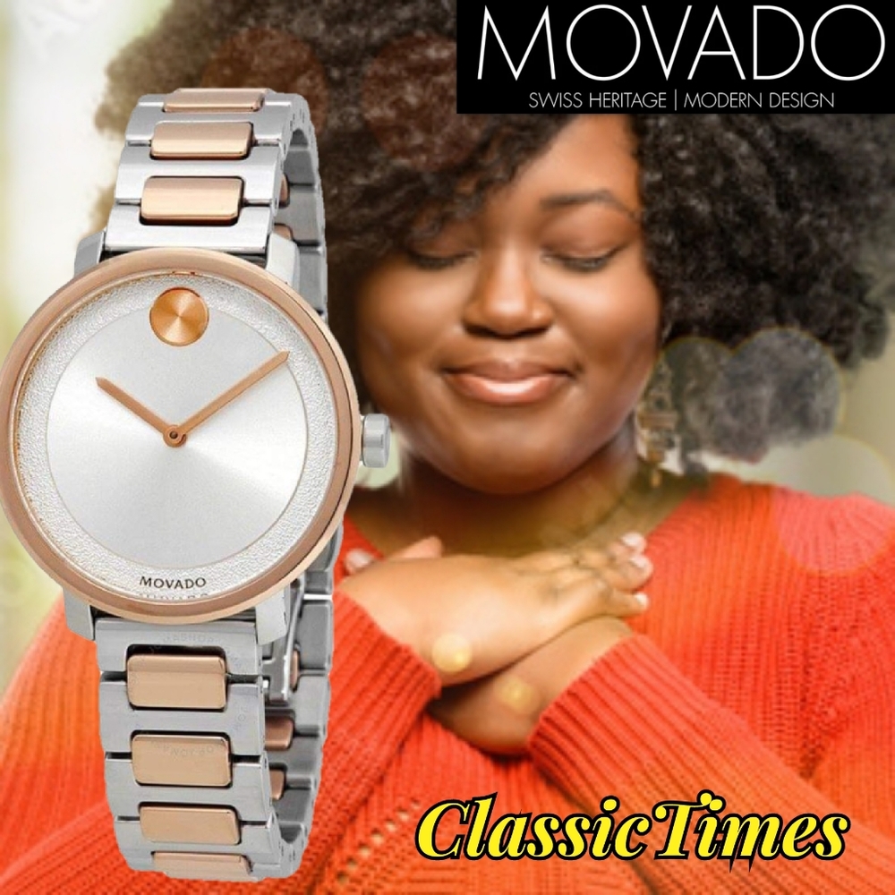 ***SOLD*** Movado Bold Silver Dial Two-Tone Ladies Watch 3600504 - Picture 1 of 11
